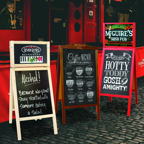 Full-Sized Chalk A-Board Group