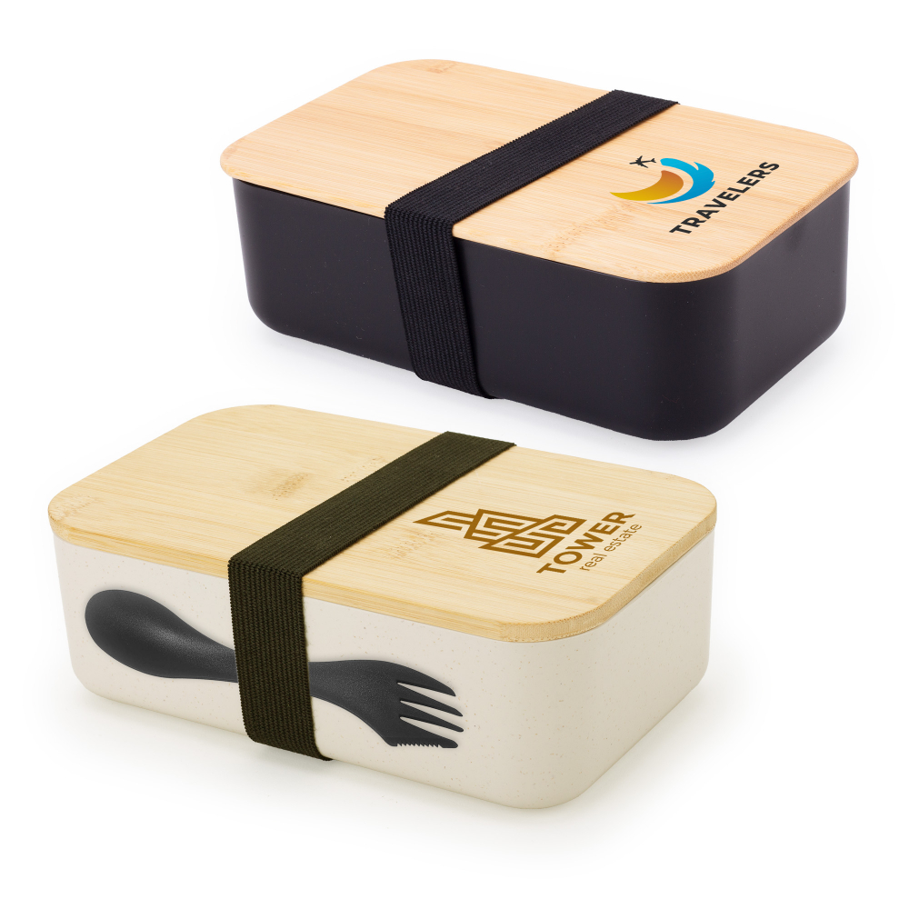 Lunch box avec couvercle en bambou