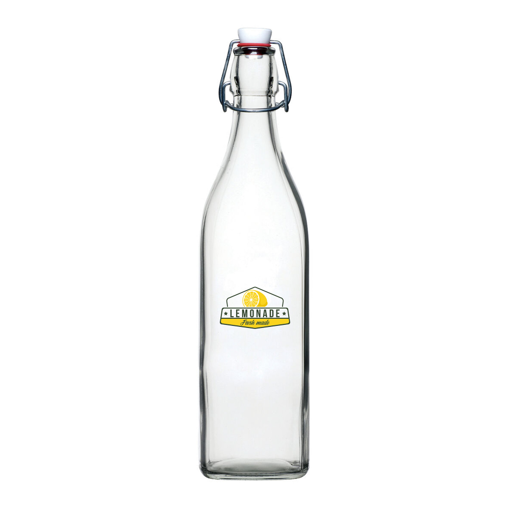 Glass Square Swing Bottle - 2 Pint (1 Litre)