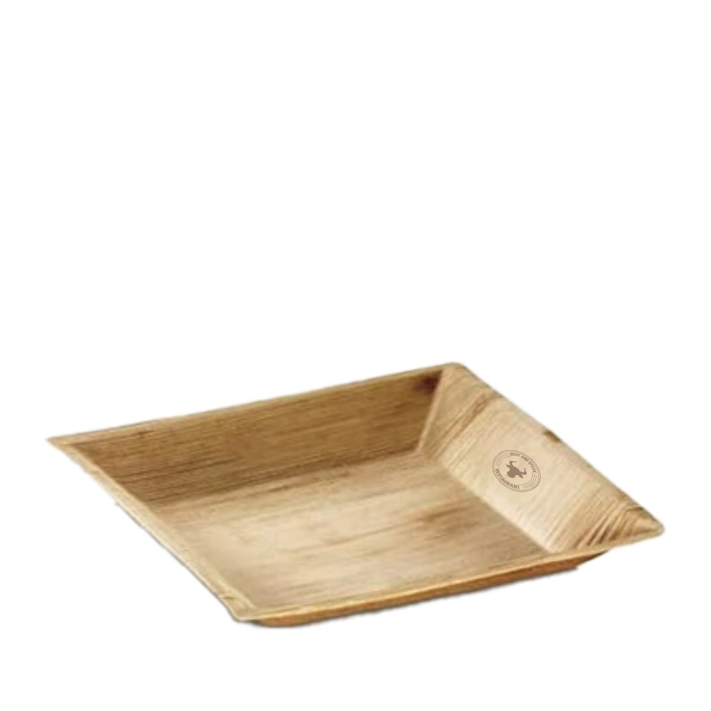 Square Deep Palm Leaf Tray (17.5x17.5cm)