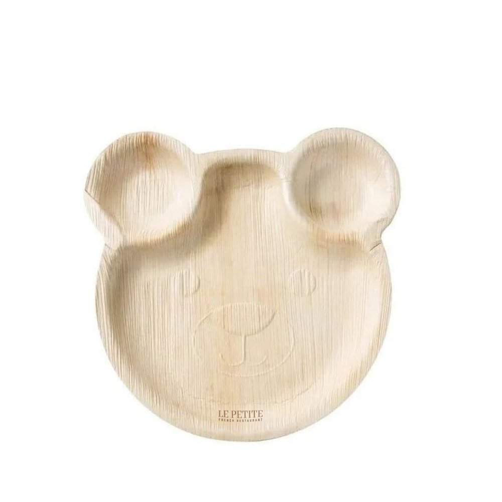 Teddy Bear Shape Palm Leaf Plate (23cm)