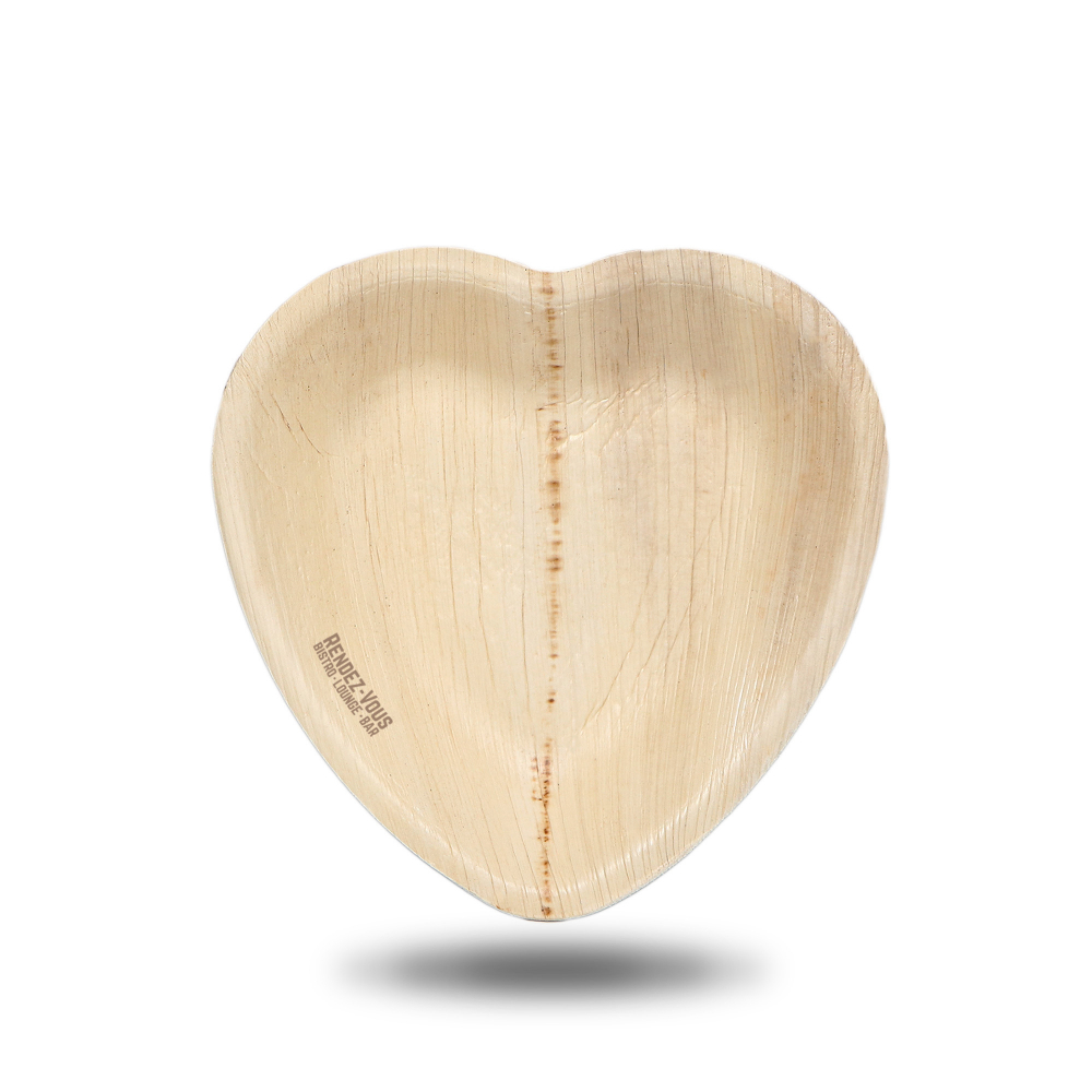 Heart Shape Palm Leaf Plate (16cm)