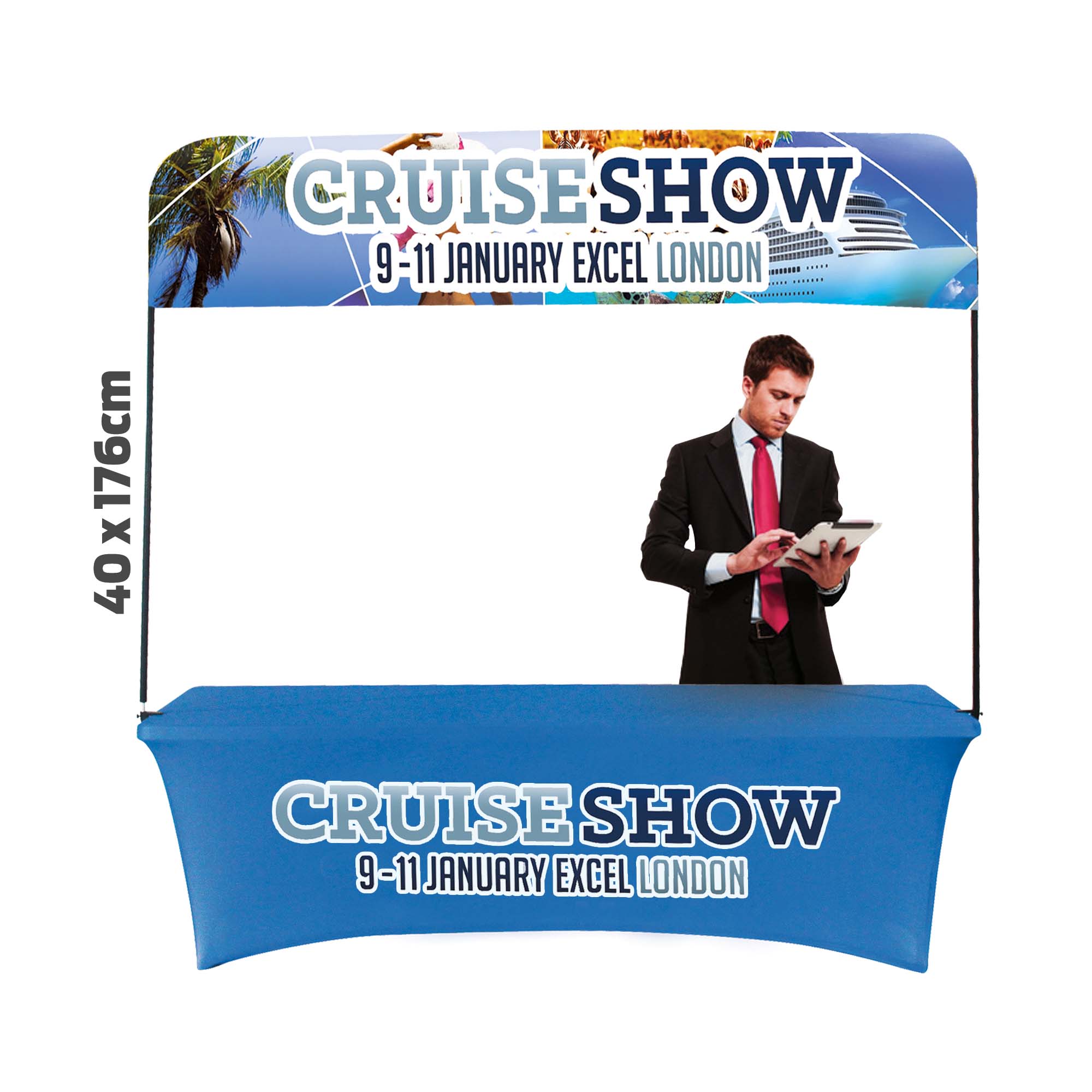 Table Top Head Banner & Frame (40X176cm)