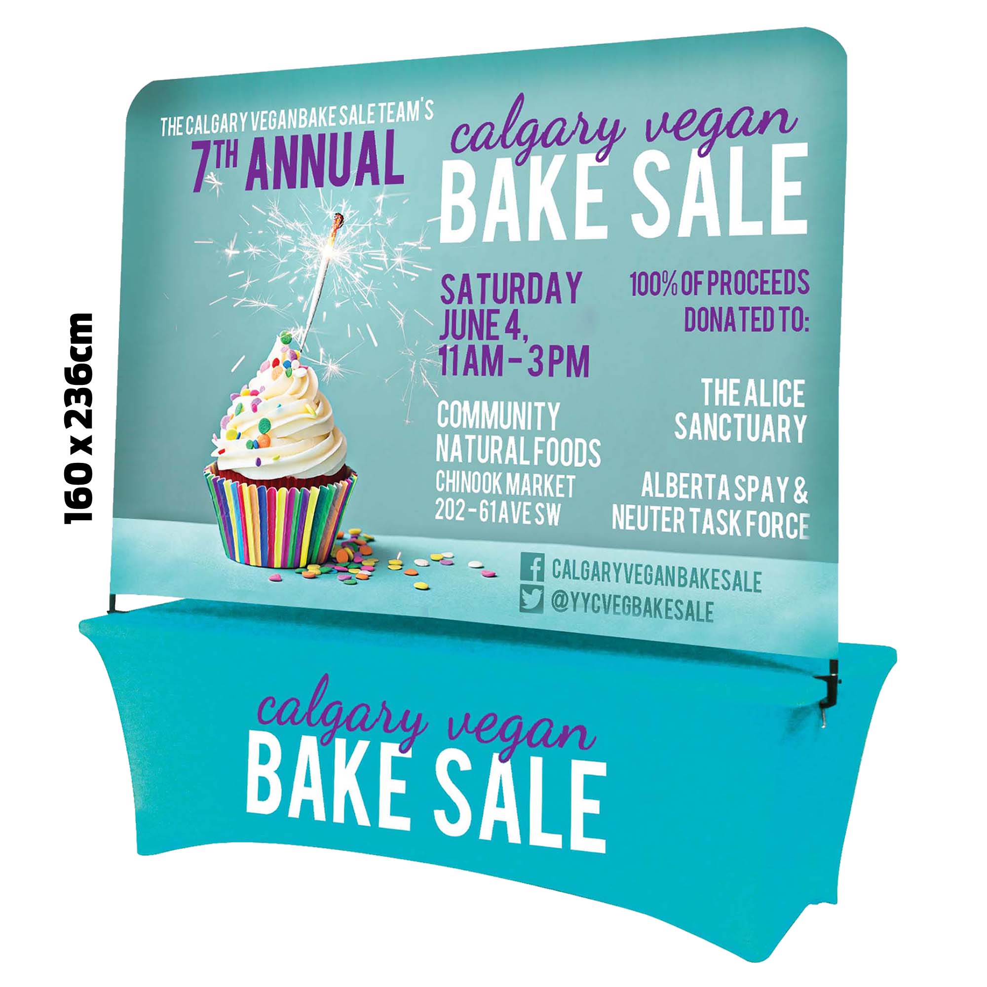 Table Top Head Banner & Frame (160X236cm)
