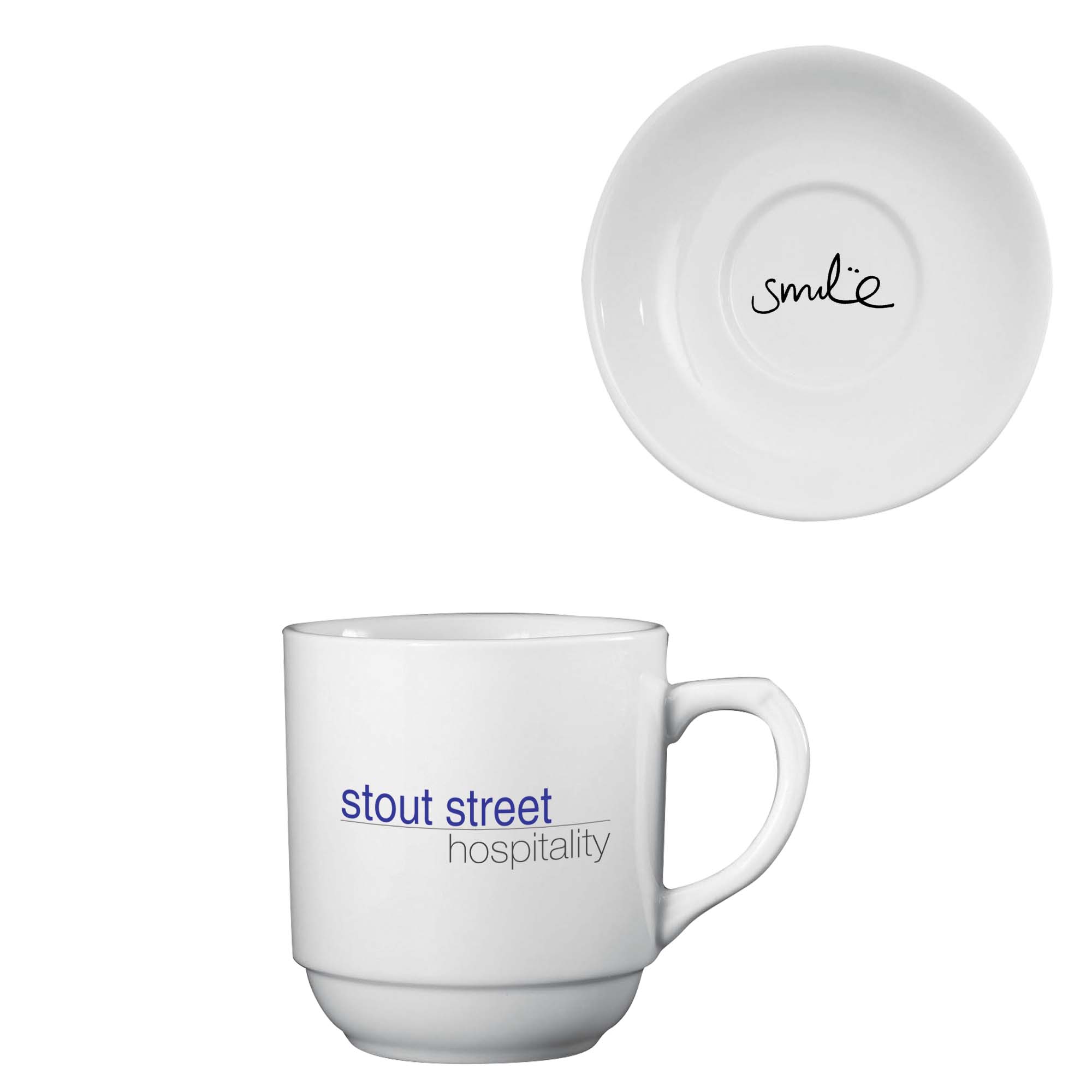 Ceramic Stacking Mug And Saucer (300ml)